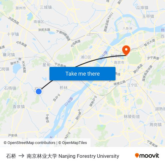 石桥 to 南京林业大学 Nanjing Forestry University map