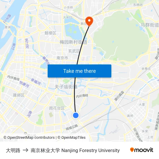 大明路 to 南京林业大学 Nanjing Forestry University map