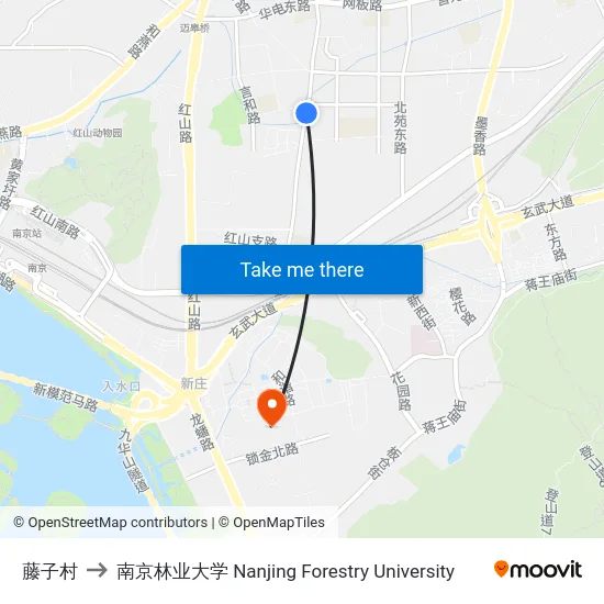 藤子村 to 南京林业大学 Nanjing Forestry University map