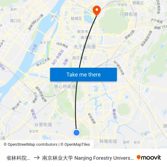 省林科院南 to 南京林业大学 Nanjing Forestry University map