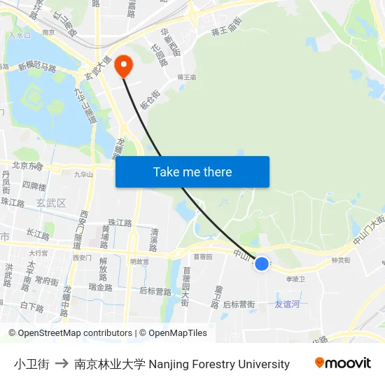 小卫街 to 南京林业大学 Nanjing Forestry University map
