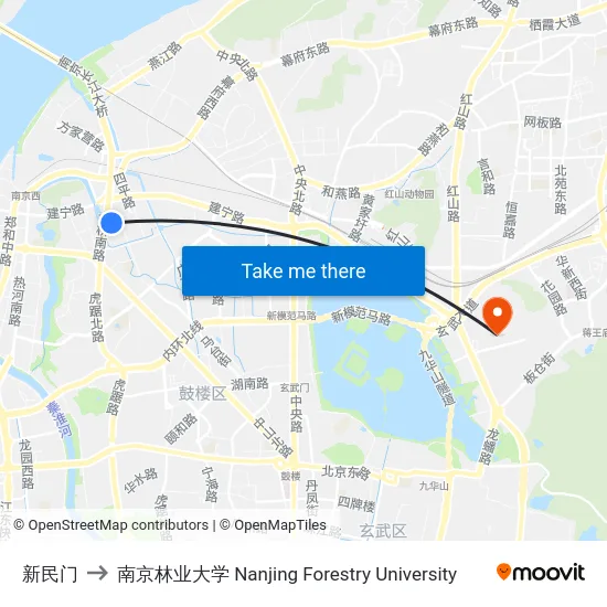 新民门 to 南京林业大学 Nanjing Forestry University map