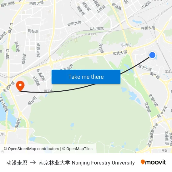 动漫走廊 to 南京林业大学 Nanjing Forestry University map