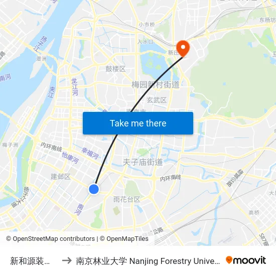 新和源装饰城 to 南京林业大学 Nanjing Forestry University map