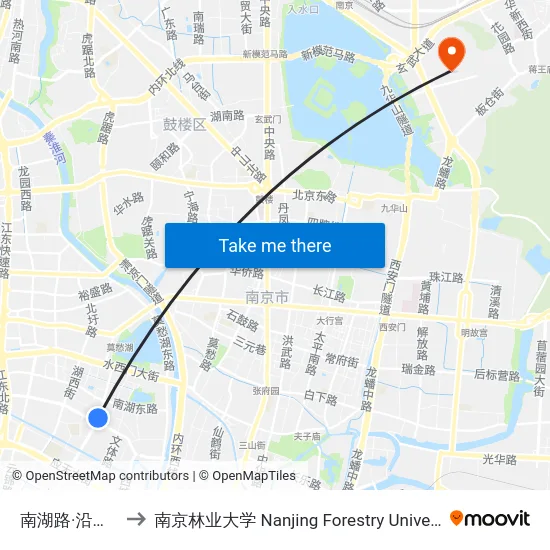 南湖路·沿河村 to 南京林业大学 Nanjing Forestry University map