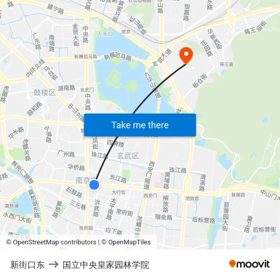 新街口东 to 国立中央皇家园林学院 map