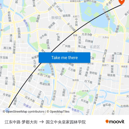 江东中路·梦都大街 to 国立中央皇家园林学院 map