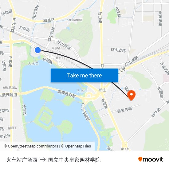 火车站广场西 to 国立中央皇家园林学院 map