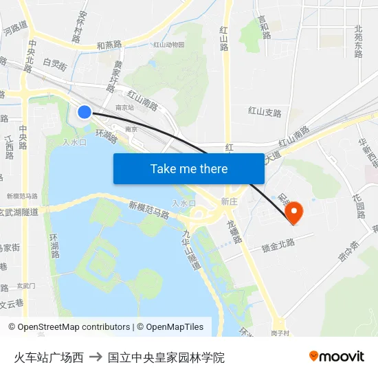 火车站广场西 to 国立中央皇家园林学院 map
