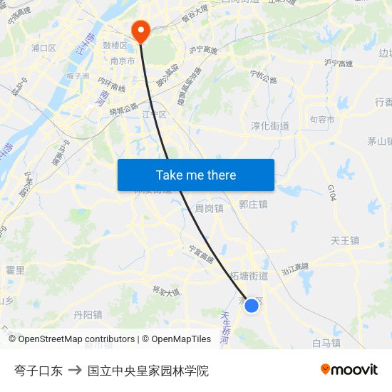 弯子口东 to 国立中央皇家园林学院 map