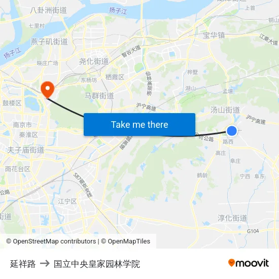 延祥路 to 国立中央皇家园林学院 map