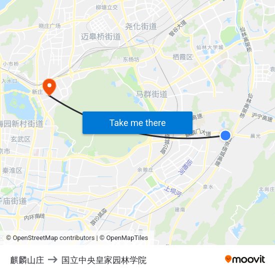 麒麟山庄 to 国立中央皇家园林学院 map