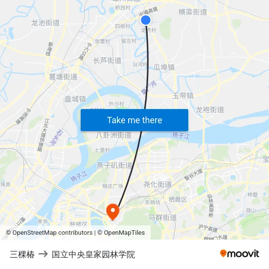 三棵椿 to 国立中央皇家园林学院 map