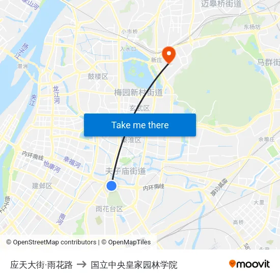 应天大街·雨花路 to 国立中央皇家园林学院 map