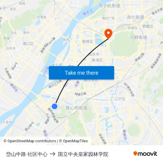 岱山中路·社区中心 to 国立中央皇家园林学院 map