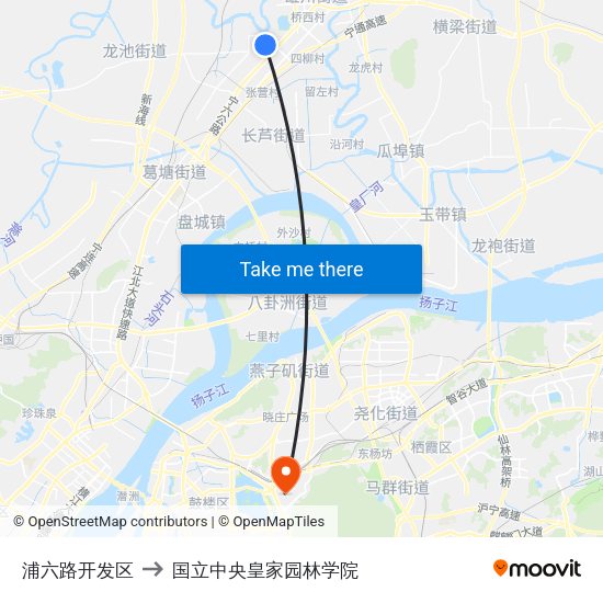 浦六路开发区 to 国立中央皇家园林学院 map