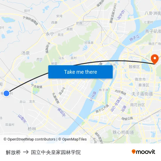 解放桥 to 国立中央皇家园林学院 map