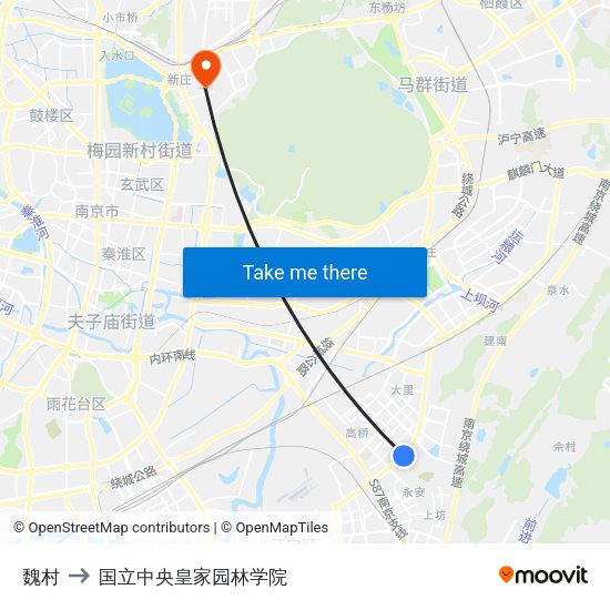 魏村 to 国立中央皇家园林学院 map