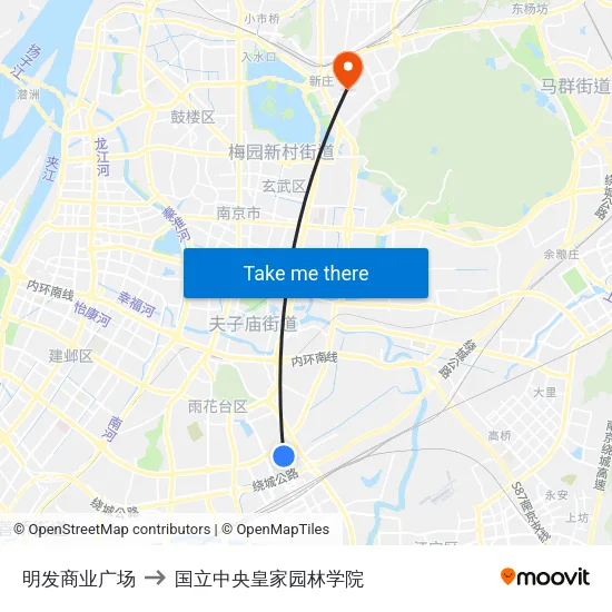明发商业广场 to 国立中央皇家园林学院 map