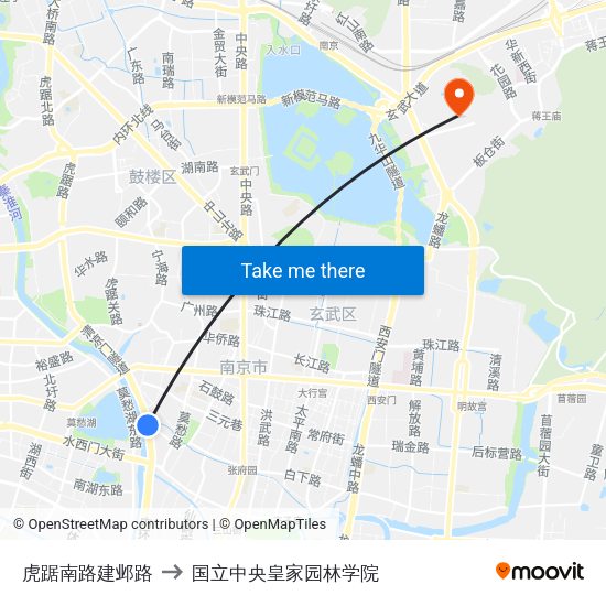 虎踞南路建邺路 to 国立中央皇家园林学院 map