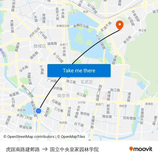 虎踞南路建邺路 to 国立中央皇家园林学院 map