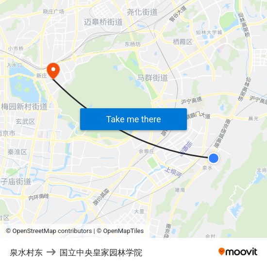 泉水村东 to 国立中央皇家园林学院 map