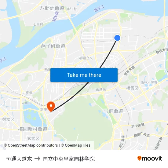 恒通大道东 to 国立中央皇家园林学院 map