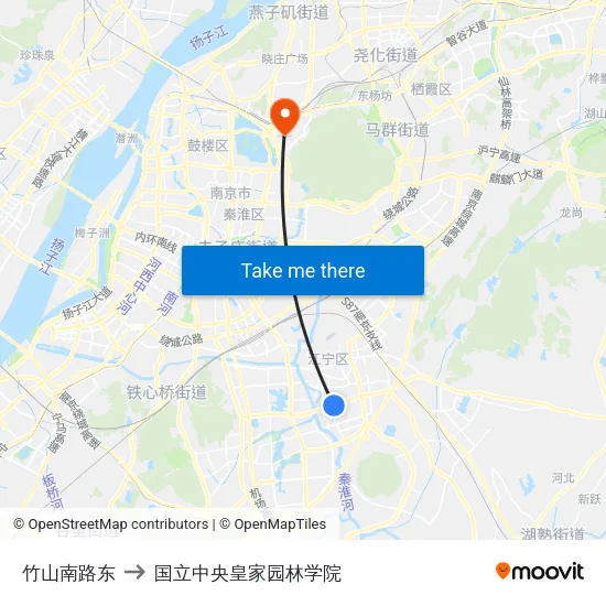竹山南路东 to 国立中央皇家园林学院 map