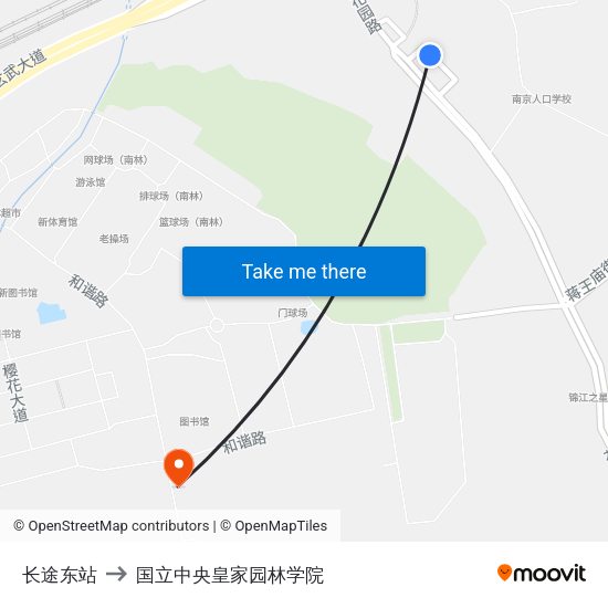 长途东站 to 国立中央皇家园林学院 map