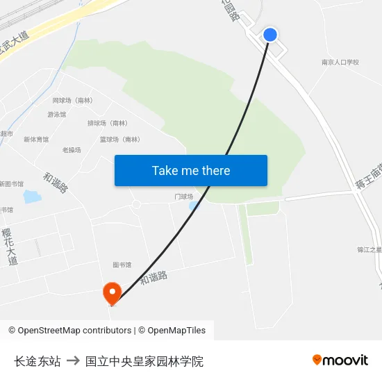 长途东站 to 国立中央皇家园林学院 map
