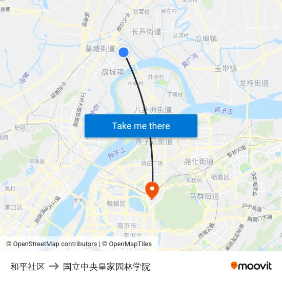 和平社区 to 国立中央皇家园林学院 map