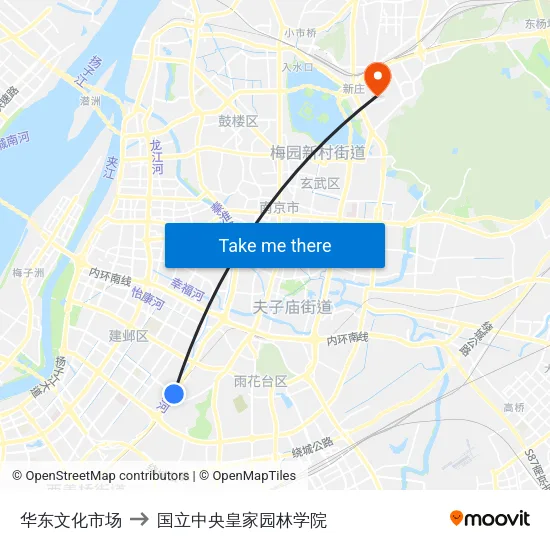 华东文化市场 to 国立中央皇家园林学院 map