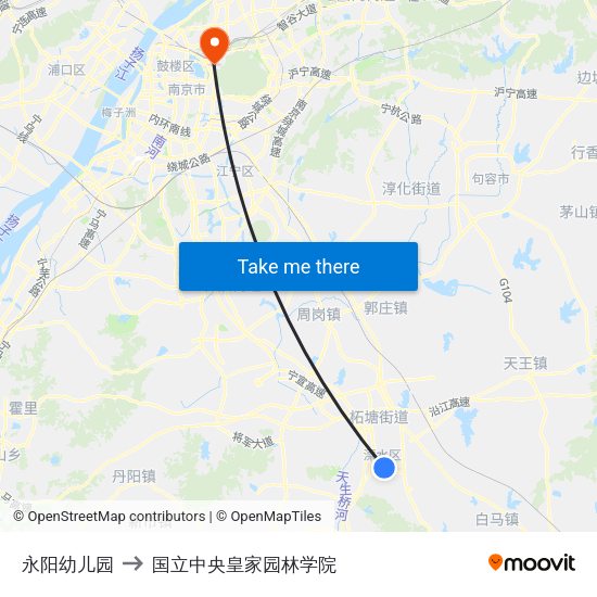 永阳幼儿园 to 国立中央皇家园林学院 map