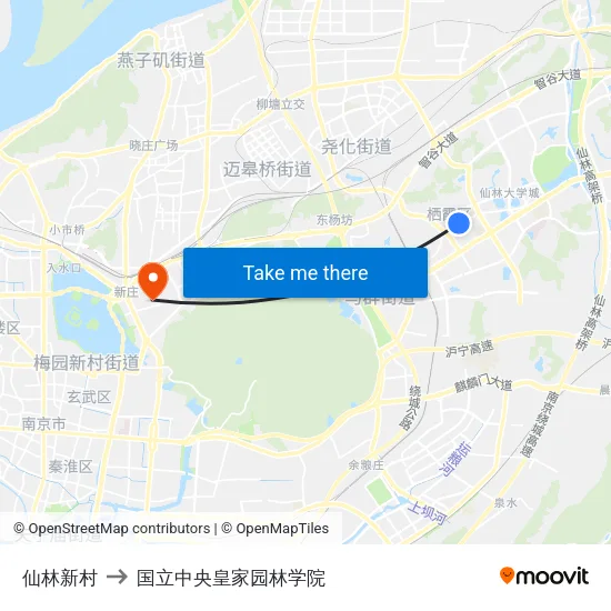 仙林新村 to 国立中央皇家园林学院 map