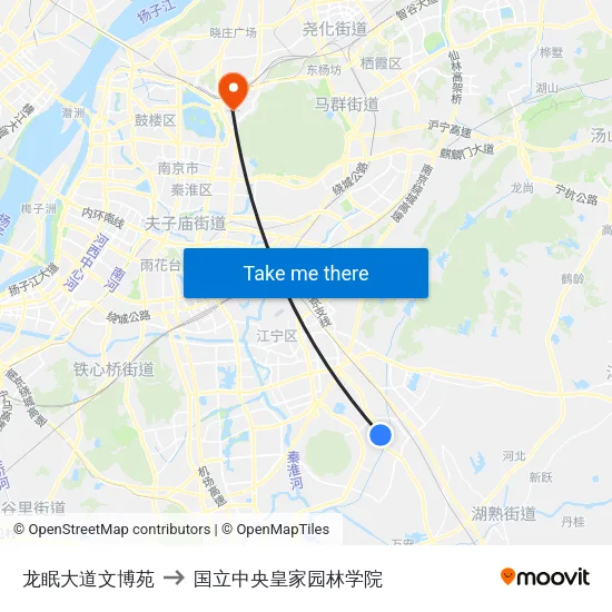龙眠大道文博苑 to 国立中央皇家园林学院 map