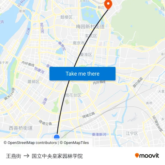 王燕街 to 国立中央皇家园林学院 map