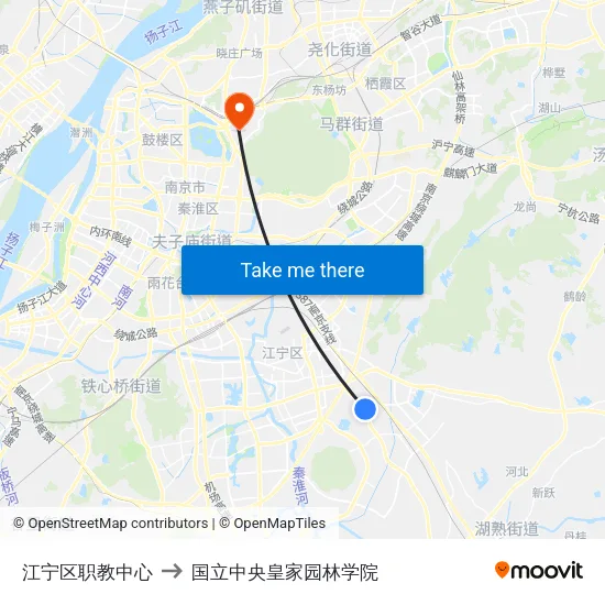 江宁区职教中心 to 国立中央皇家园林学院 map