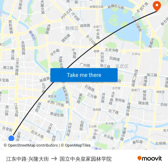 江东中路·兴隆大街 to 国立中央皇家园林学院 map