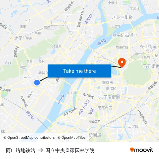 雨山路地铁站 to 国立中央皇家园林学院 map
