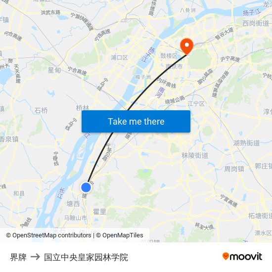 界牌 to 国立中央皇家园林学院 map