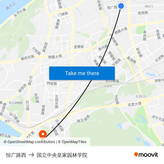 恒广路西 to 国立中央皇家园林学院 map