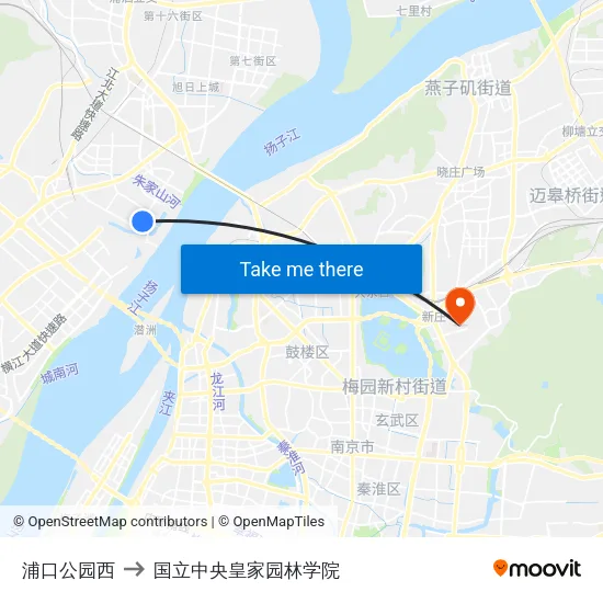 浦口公园西 to 国立中央皇家园林学院 map