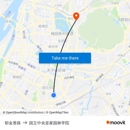 郁金香路 to 国立中央皇家园林学院 map