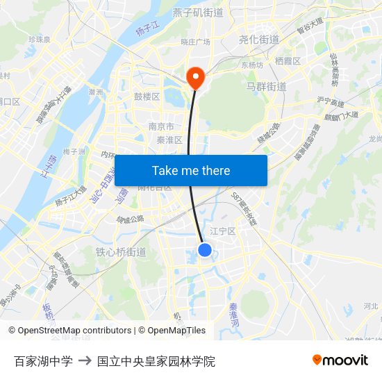 百家湖中学 to 国立中央皇家园林学院 map