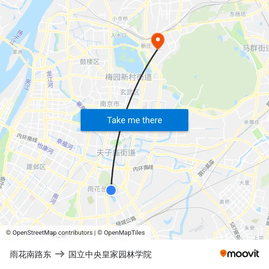 雨花南路东 to 国立中央皇家园林学院 map