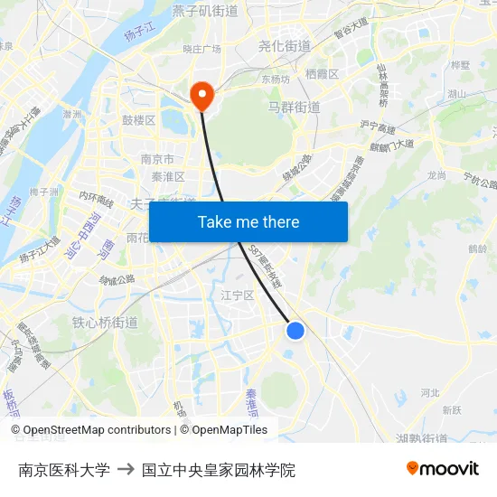 南京医科大学 to 国立中央皇家园林学院 map