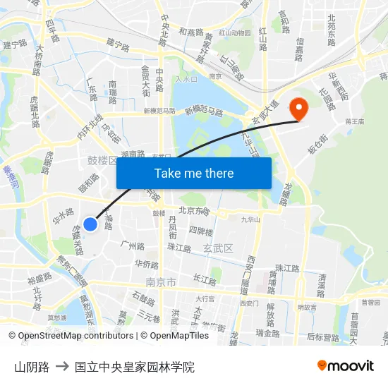 山阴路 to 国立中央皇家园林学院 map