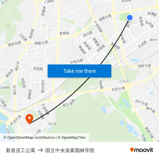 新港员工公寓 to 国立中央皇家园林学院 map