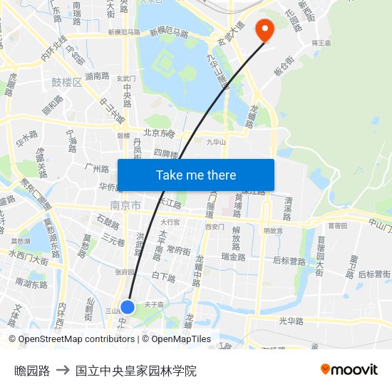 瞻园路 to 国立中央皇家园林学院 map