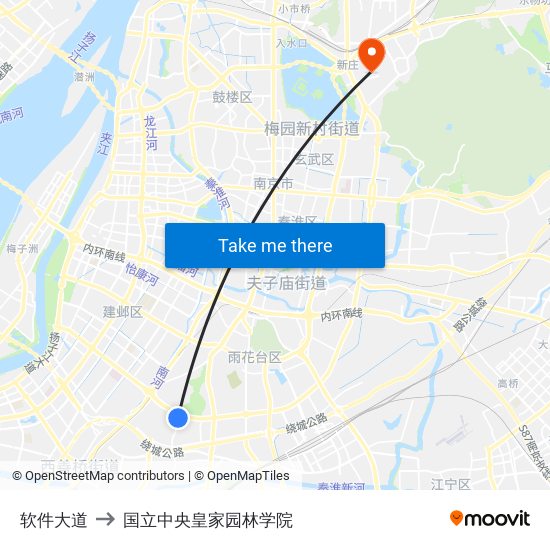 软件大道 to 国立中央皇家园林学院 map